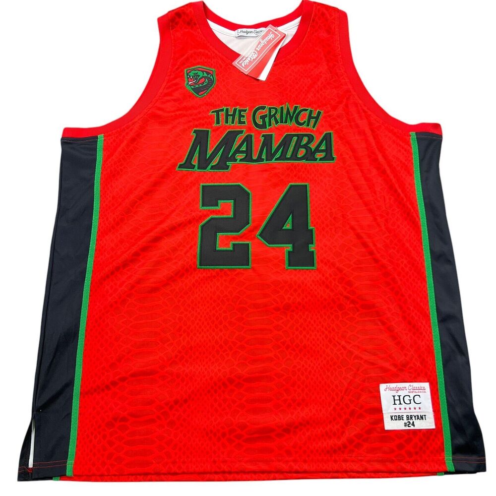 Headgear Classics Kobe Bryant The Grinch Mamba Basketball Jersey 5XL Stitched